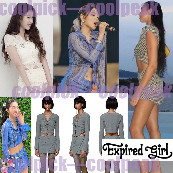 [Valpired girl crop top Camisa E Saia Estampada Produto Genuíno Da Coreia] duaripa IVE redvelvet joy IU Mulher Coreana Estilo Moda K-pop idol
