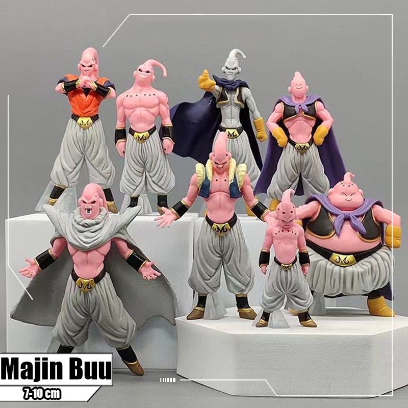 8PCS/Conjunto Em Estoque Dragon Ball Majin Buu Forma Completa Bola De Dragão Z Figura Ação Figuras Modelo Brinquedo
