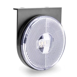 Lanterna Lateral Carreta LED Cristal 85mm com Suporte com Fio 12V 24V