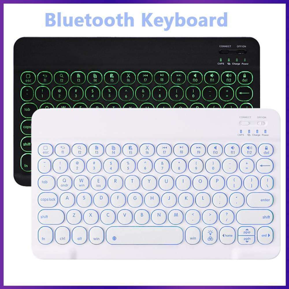 Teclado bluetooth Sem Fio De 10 Polegadas RGB Recarregável Com Luz De Fundo Mini Teclados Portáteis Para Windows Android Mac Notebook