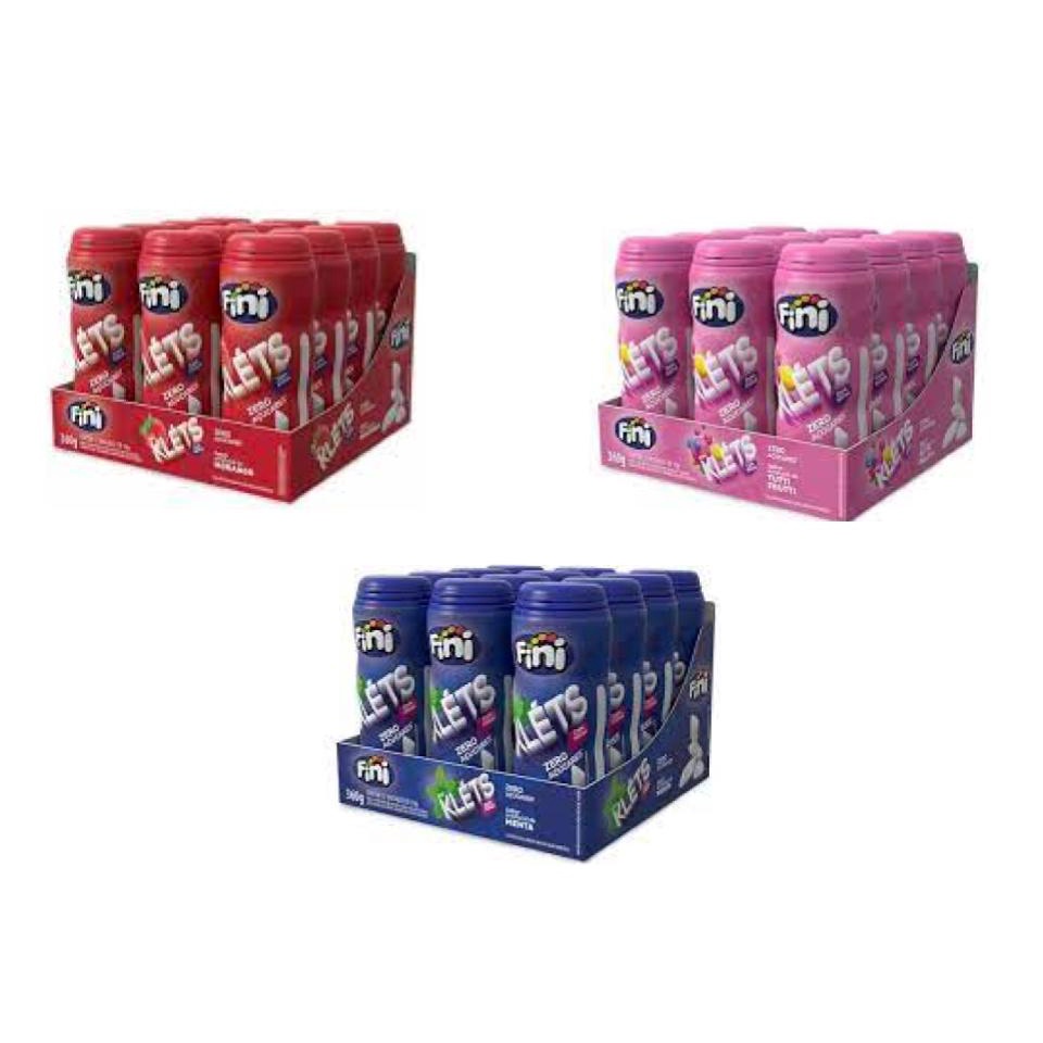 Chiclete Fini Sem Açúcer Klets Caixa C/ 12unid