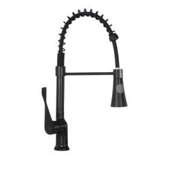 Torneira Cozinha Gourmet Preta Monocomando Misturador Mola