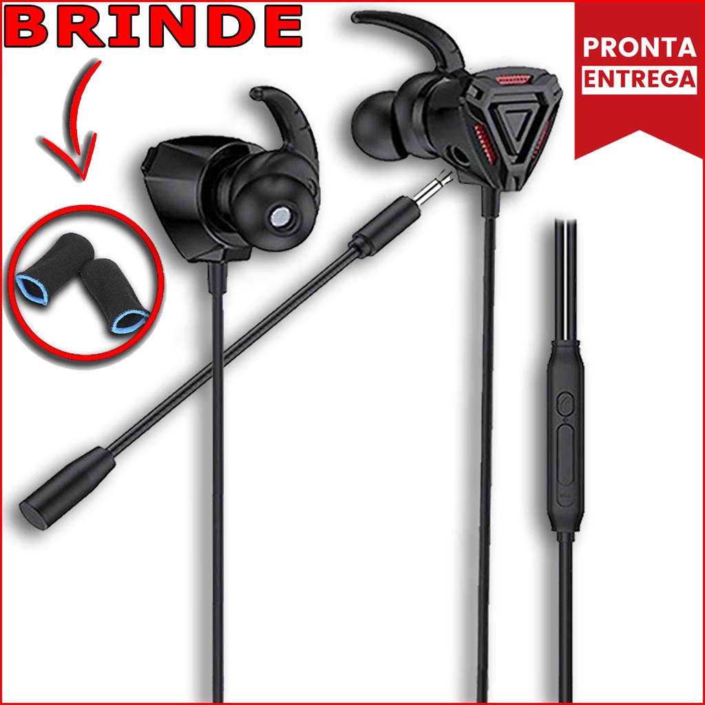 Fone de Ouvido Gamer In Ear Intra Auricular 3.5mm Com Microfone Para ...