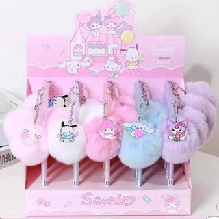 Sanrio Kawaii Plushh Mymelody Kuromi Cinnamoroll Pochacco Pingente De Tinta Gel Quente De Inverno Caneta Fofa Para Papelaria Escolar Escritório Escrita Material De Arte Coreano