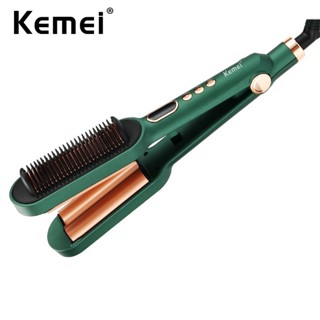 Kemei Professional Curlers Escova De Cabelo A Vapor Penteador Alisador Ferramentas De Estilo Elétrico De Enrolamento