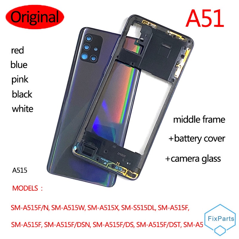 A51 Para Samsung Galaxy A51 2020 A515F Carcaça Da Caixa Bateria Chassi Estrutura Média Tampa Traseira