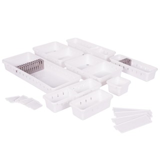 Kit Organizador de Gavetas e Armários 23 Peças-Branco