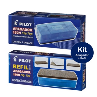 Kit Apagador para Quadro Branco Pilot 150n Flip Top com 3un Refil em Feltro Ideal Lousa ou Vidro em Oferta na Shopee