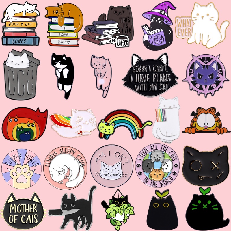 Lindo Alfinete De Lapela Gato Preguiçoso Presentes De Roupas Para Amigos em Oferta na Shopee