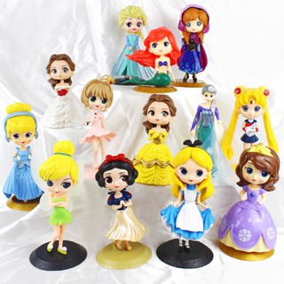 Disney Fada Princesa Ariel Elsa Anna Belle 15cm Figura De Ação Em PVC Para Crianças Aniversário Bolo De Natal Topper Girl Decorações De Favorita