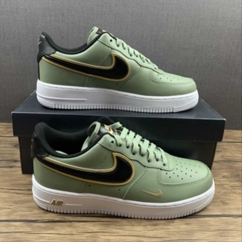 Tênis unissex Nike Air Force 1 baixo personalizado verde/verde Swoosh  masculino feminino