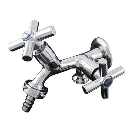 Torneira em Metal  Dupla Saída 3/4  - Tanque Máquina Lavar CÓD. 3153 C70 em Oferta na Shopee