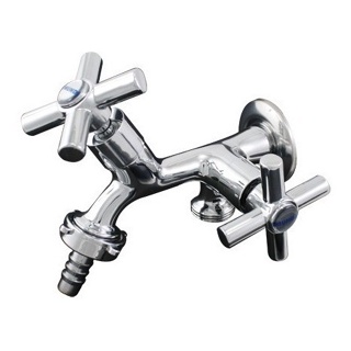 Torneira em Metal  Dupla Saída 3/4  - Tanque Máquina Lavar CÓD. 3153 C70 em Oferta na Shopee