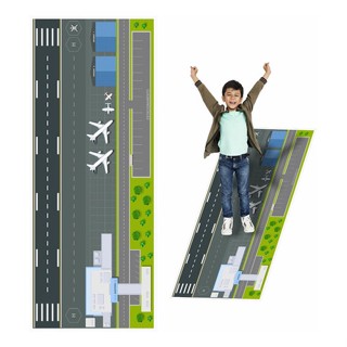 Tapete Ilustrativo Pista Avião Aeroporto Carrinho Fun175