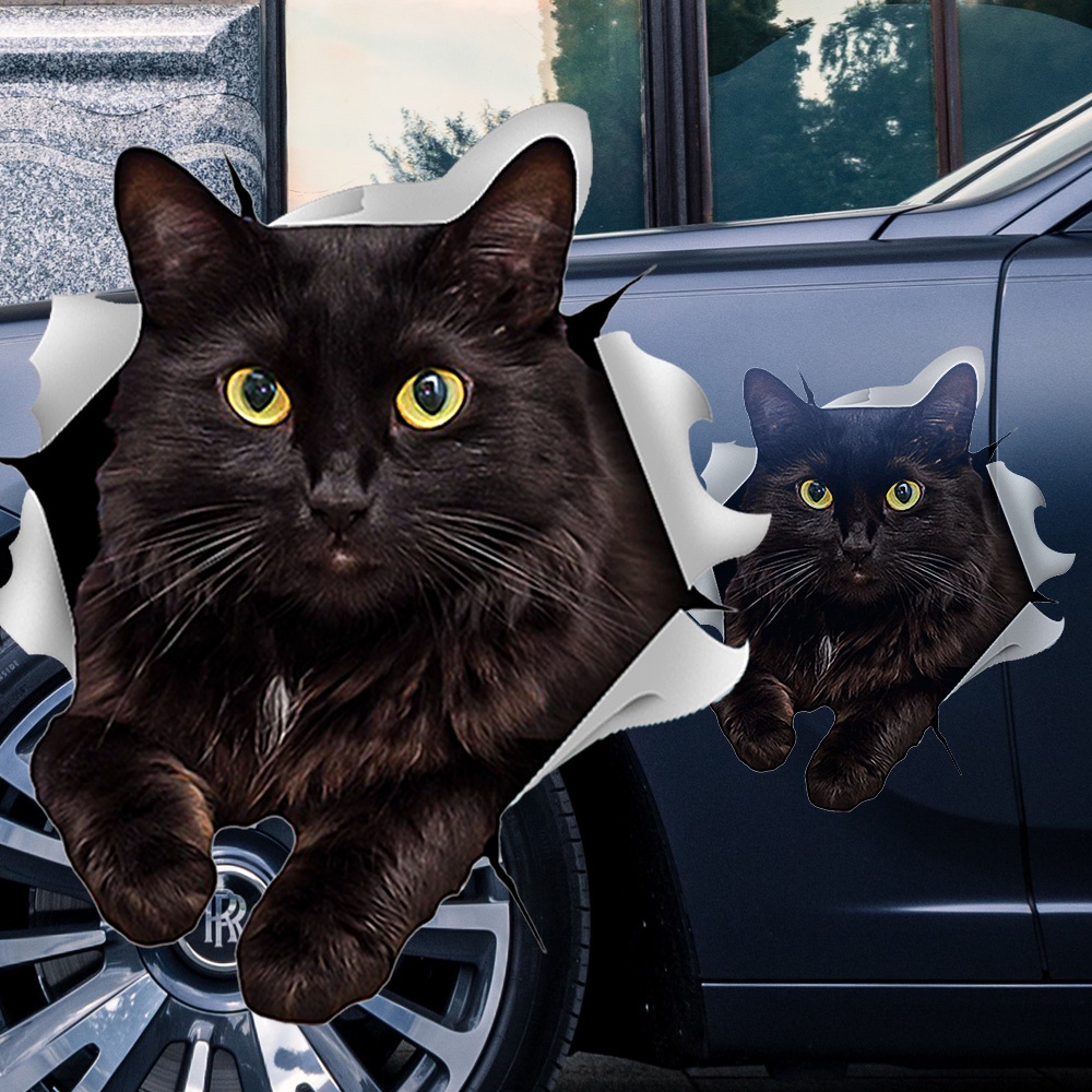 Criativo     De Carro À Prova D'água Personalidade Fofo Kitten Autocolante De Carroceria Traseira Pára-Choques Dianteiro