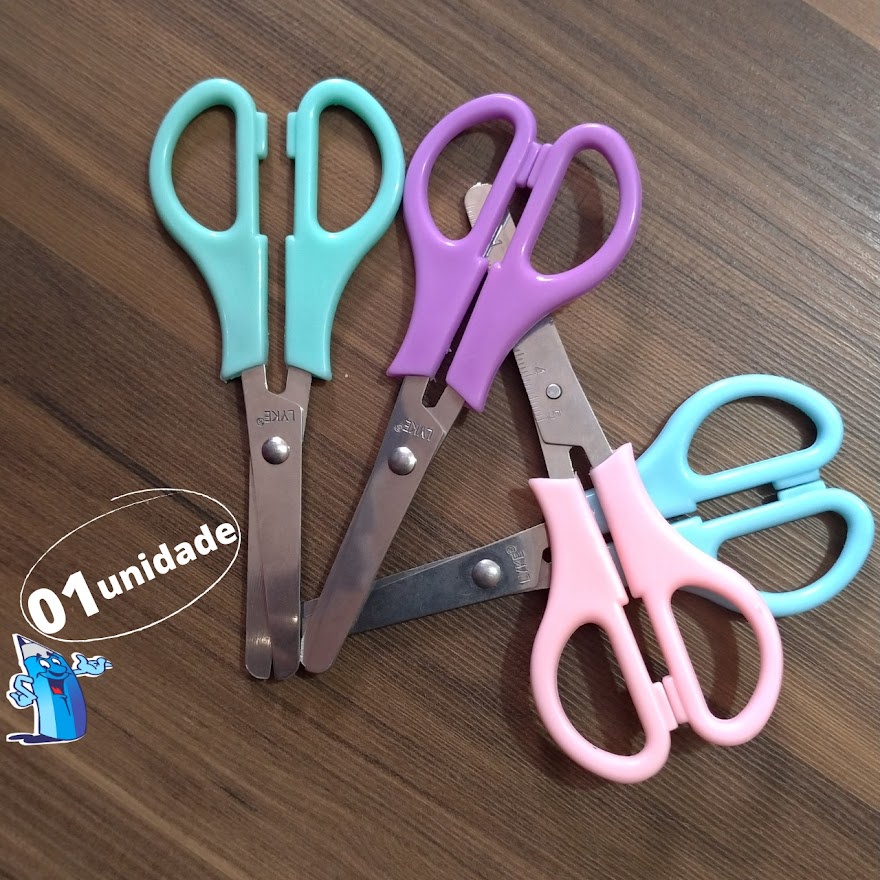 TESOURA ESCOLAR TOM PASTEL 13CM LYKE em Oferta na Shopee