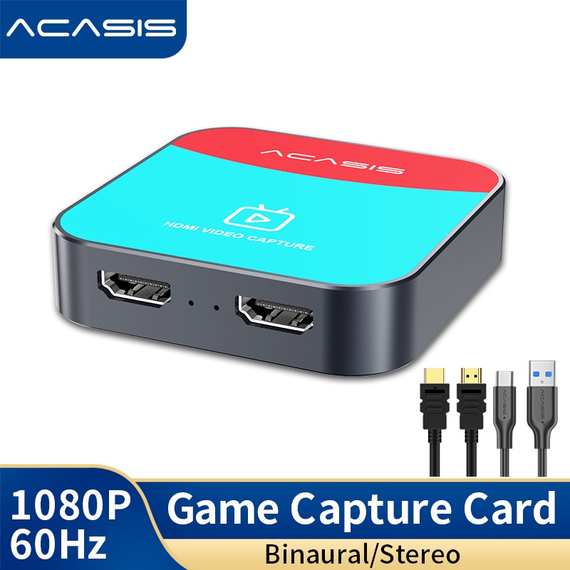 Placa De Captura De Vídeo Biauricular ACASIS HDMI Para Entrada USB3.0 4K60/1080P60HZ HD Caixa De Gravação De Jogos Baixo Atraso Nintendo Switch/PS5/4/3 Xbox one/360 Wii U Estéreo