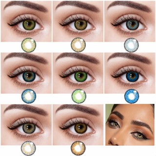 2 Peças/Par Lentes De Contato Anual Verde Azul Marrom Cinza Olhos Maquiagem