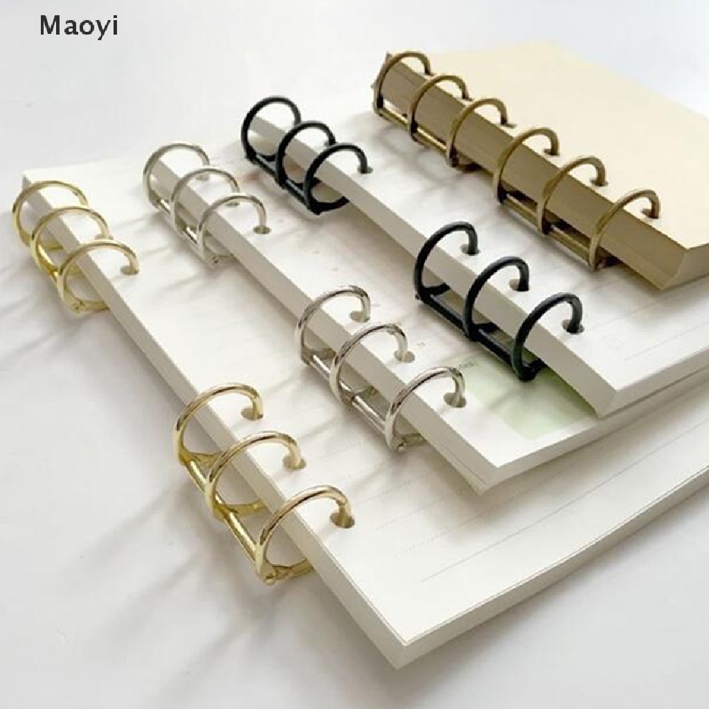 Maoyi 2pcs Metal 3 Anéis Encadernação Caderno Articulados Álbum Espiral De Folha Solta Clipe Acessórios BR