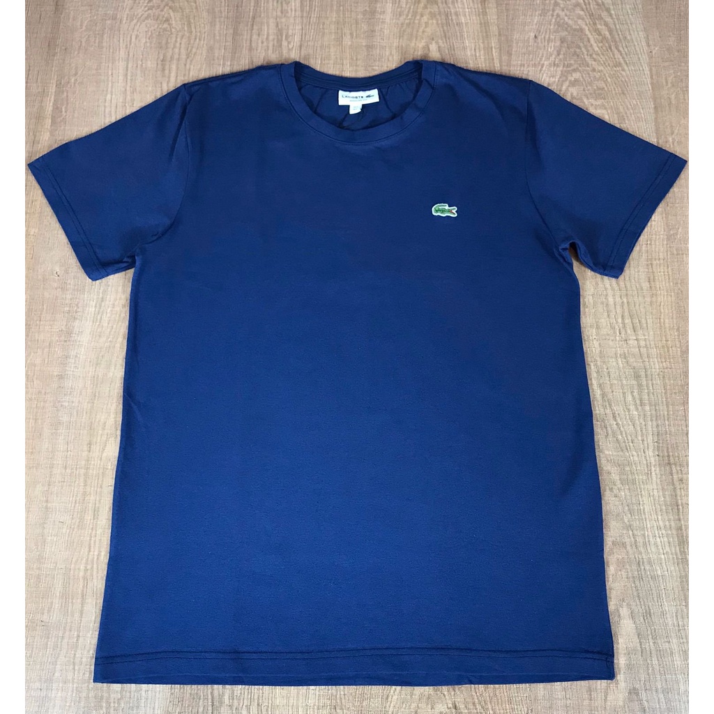 Camiseta Camisa Lacoste Peruana Masculina Azul Marinho Shopee Brasil