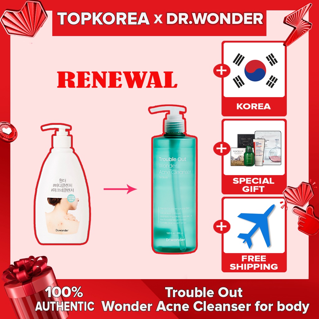 ★ Dr.wonder Novo Trouble Out Wonder Acne Cleanser Para Corpo 350ml/TOPKOREA/Envio Da Coreia