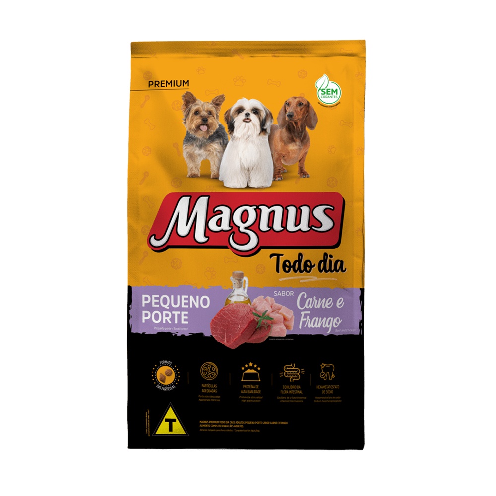 Ração Magnus Premium Todo Dia Cães Adultos Carne/Frango - 15Kg - Pets