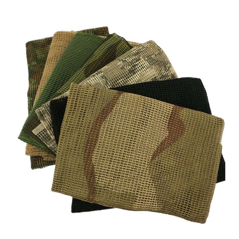 Camuflagem Tática Lenço De Malha Caça Camo Turban Grande Algodão Militar Estilo Fã Camping Sniper Face Hiking Scarve