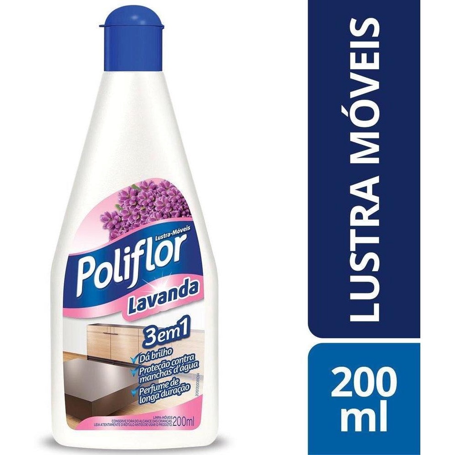 Limpador Lustra Moveis 3 Em 1 Lavanda Poliflor Frasco 200Ml - Home & Living