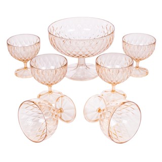 Kit de Taças Para Sobremesa Glamour Citrino 7 Peças Plasútil