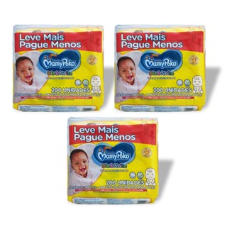 Kit 03 Lenço Umedecido MamyPoko Dia&Noite Toque Suave - 600 Unidades