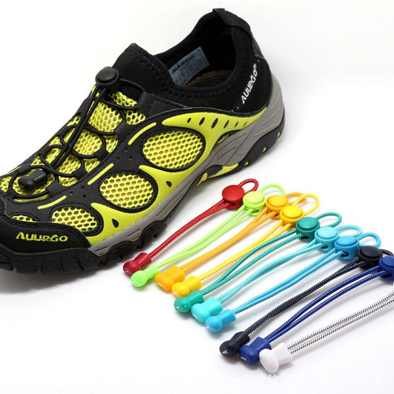 Detalhes do 1Pair Elastic No-Tie Locking Shoelaces/Tênis De Corrida Atlético De/Sapatos De Borracha Sem Gravata Ajustável