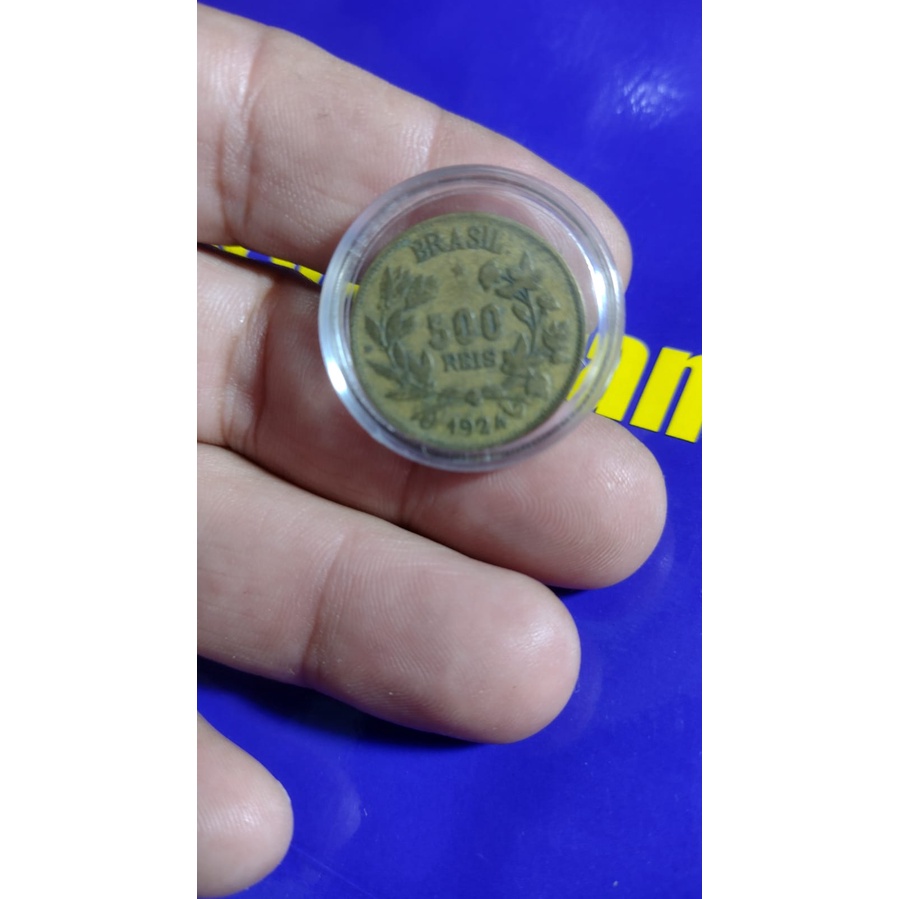 Moeda 500 reis 1924 Coleção Moedas raras 4 Moedas
