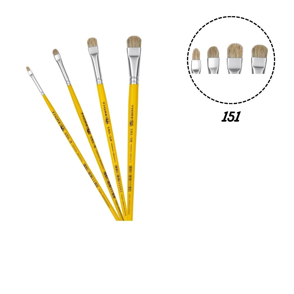 4 Pincel Tigre 151 Chato Lixados N.02,06,10,16