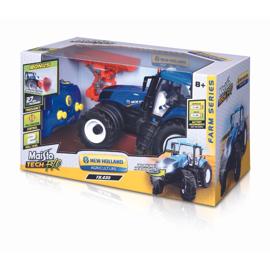 Trator de Controle remoto c/ arado de Neve-  New Holland