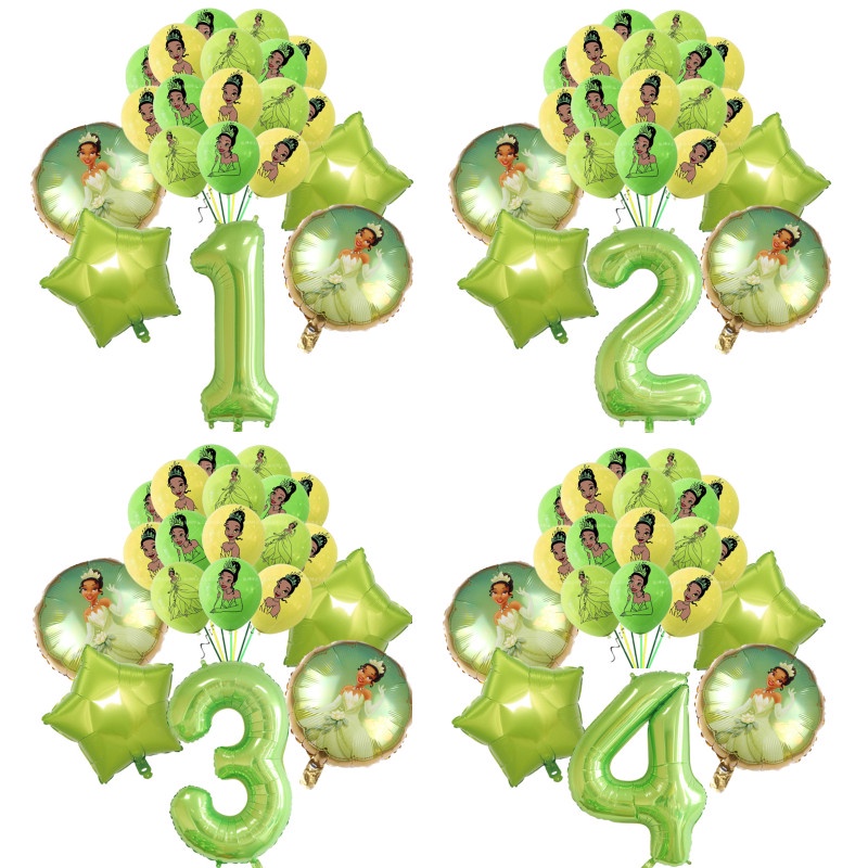 15pcs A Princesa E O Sapo Tiana Balão De Folha De Alumínio Festa De Feliz Aniversário Supplie Decor Baby Shower Kid Faovr Globo em Oferta na Shopee