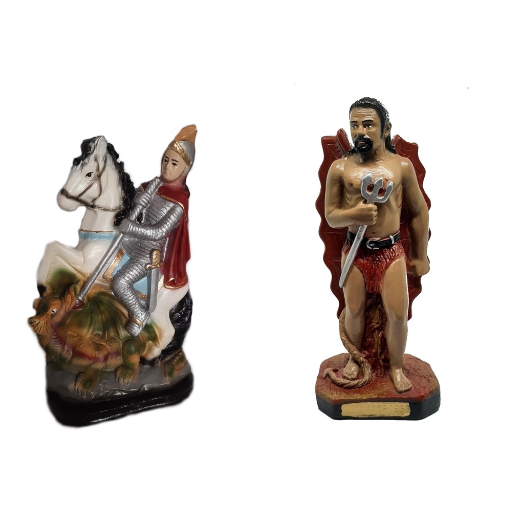 Imagem Orixá São Jorge Exu Morcego Candomblé Umbanda Estátua