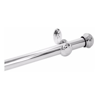 Varao Bastao Cortina Simples 2,00m Cromado 19mm Quarto Sala varal fino completo 2m pronto p/ instalar prata Tubo Barra Modelo Suporte Bucha Parafuso Ferro resistente