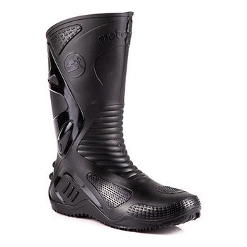 Bota Moto Motociclista Motoboy Motoqueiro Bracol MOTOSAFE Fabricado em PVC Preto Solado Anti Derrapante 100% impermeável