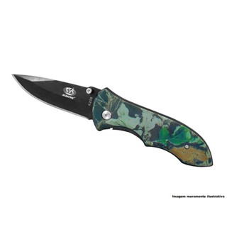 Canivete Camuflado Lâmina Preta Albatroz Manual c/ Bainha - Escolha o Modelo