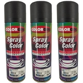 3 Tinta Spray Automotivo Preto Fosco Color Colorgin 300ml em Oferta na Shopee