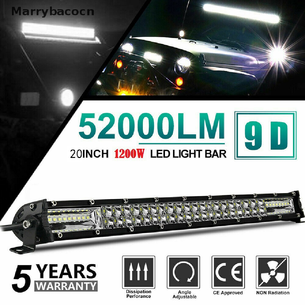 [MAR] Barra De Luz Led De 20 Polegadas 1200W Dupla Linha Combo Trabalho UTE Caminhão SUV ATV 22'COD
