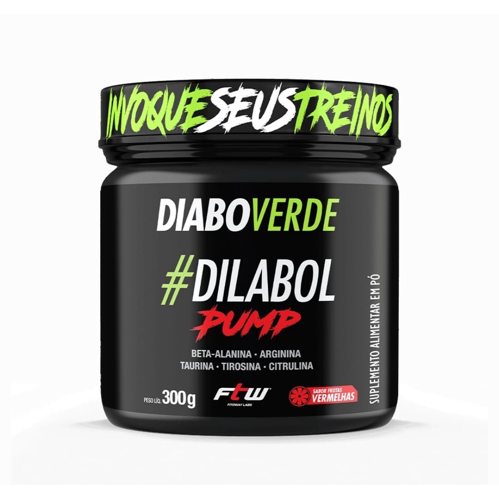 Dilabol Pump Diabo Verde 300g - FTW (Pré Treino Caffeine Free)