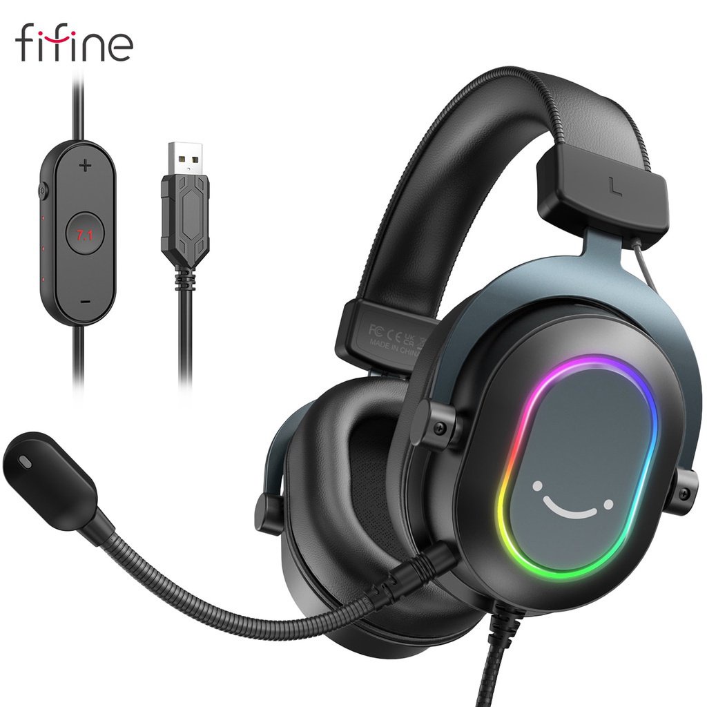 Fone De Ouvido Para Jogos Fifine RGB Dynamic Com Microfone Fones