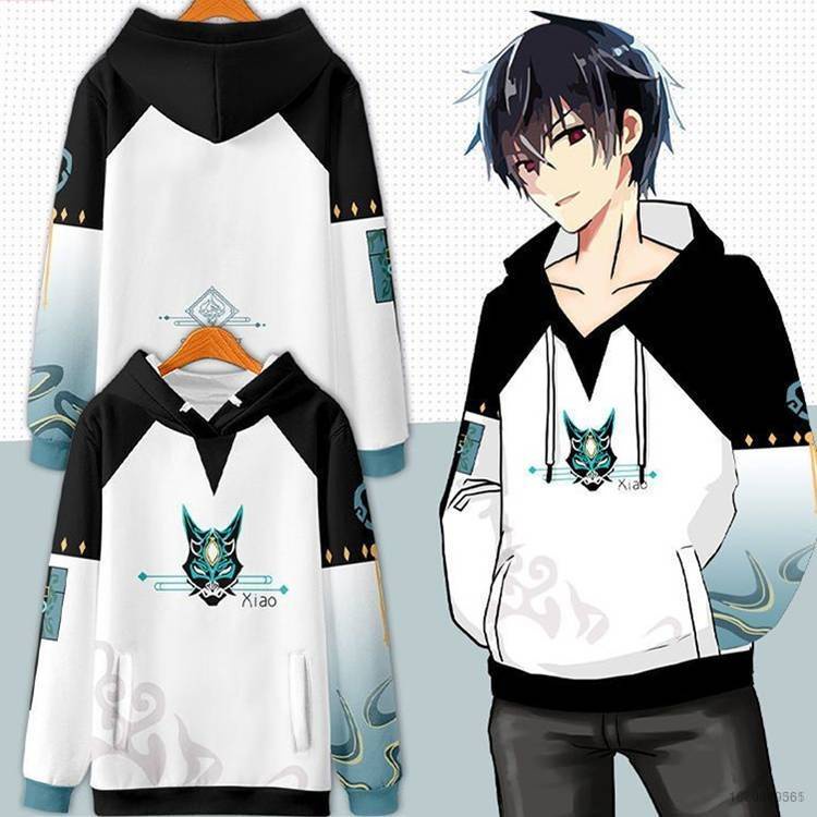 YP3 Genshin Jaqueta De Impacto Manga Longa ZipperTops Casaco Casual Anime Xiao Cosplay Roupa Exterior Impressa 3D PY3