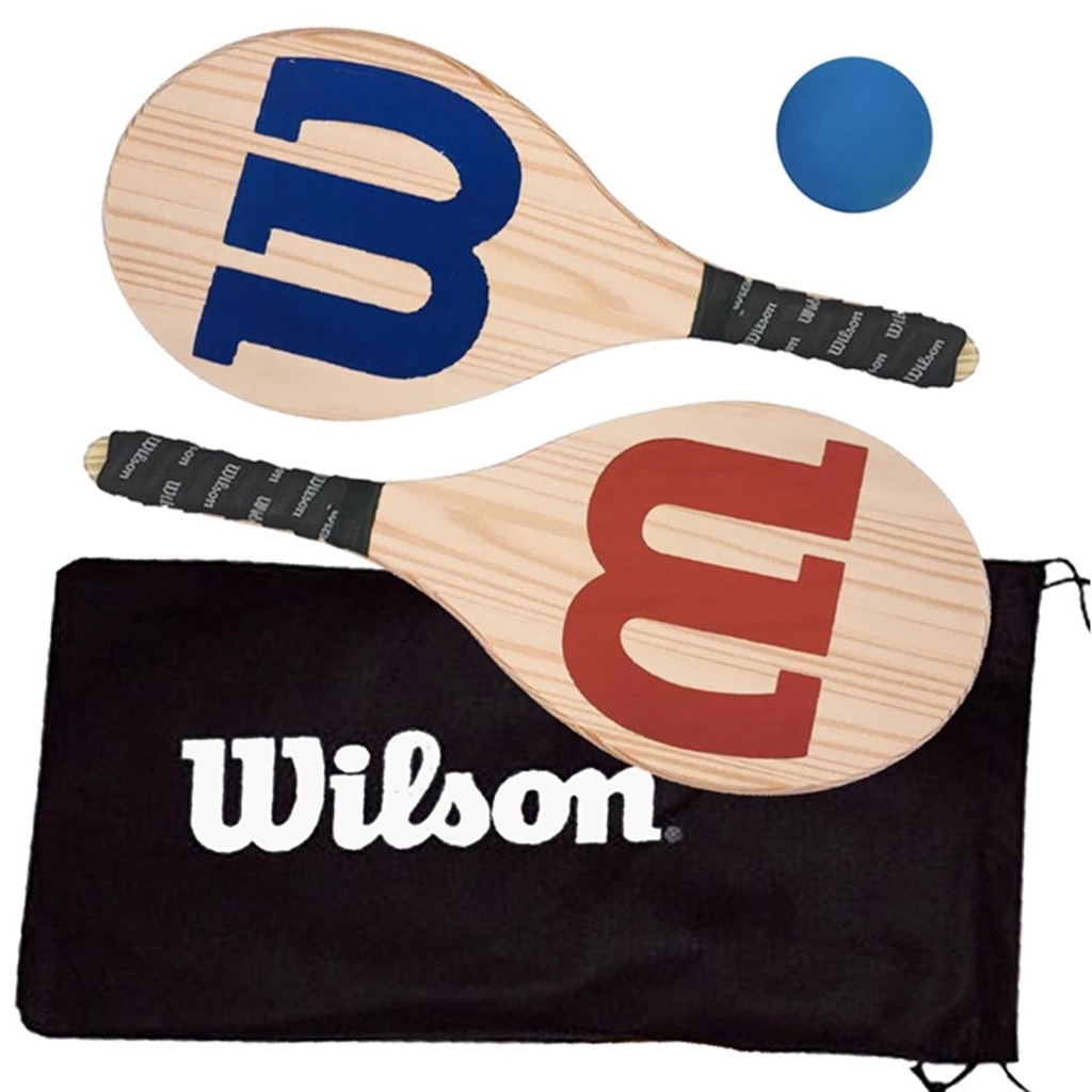 Kit Frescobol Logo Wilson 2 Raquetes + 1 Bola Original