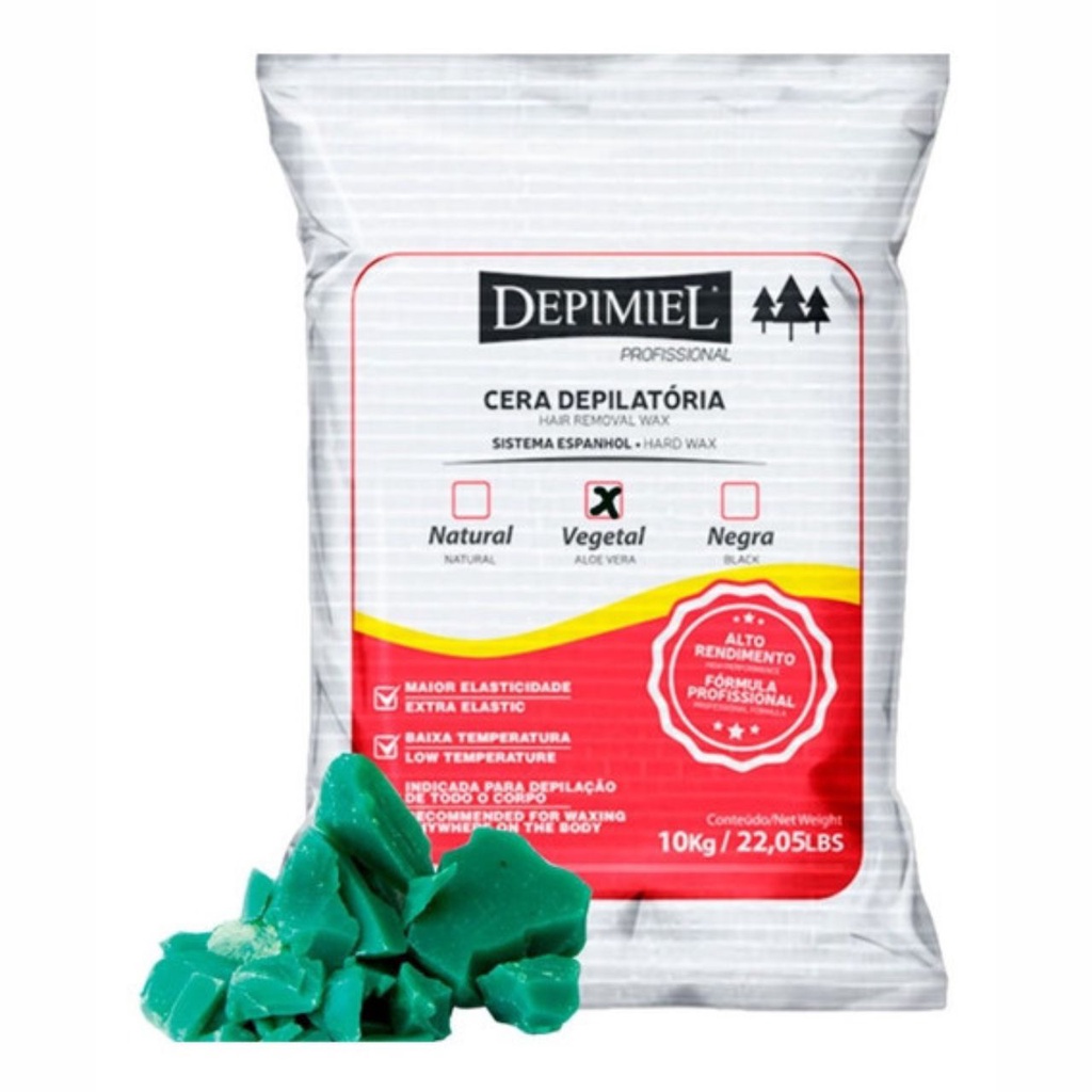 Cera Depilatória Vegetal Sistema Espanhol  com Aloe e Vera 10kg - Depimiel em Oferta na Shopee