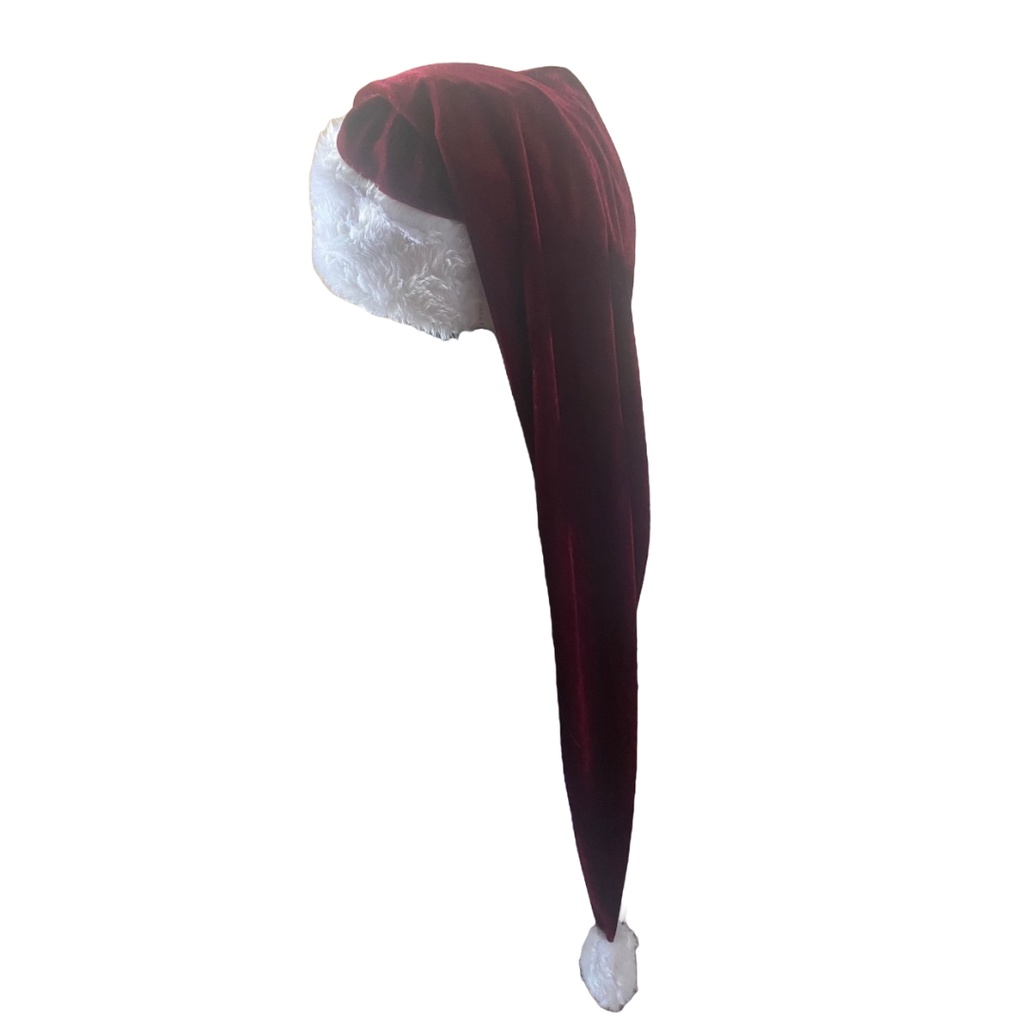 Gorro Touca De Papai Noel Veludo Longo Com Pelucia Super Luxo Gorrinho Natal Santa Claus Mamãe Noel Acessório Natalino