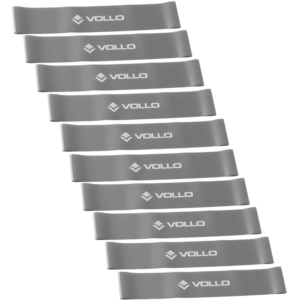 Kit Com 10 Mini Band De Exercício Nível Forte Vp1054 Vollo