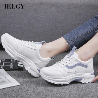 Tênis IELGY Feminino Versátil Sola Grossa Estilo Doce De Couro