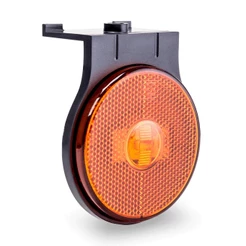Lanterna Lateral Carreta LED Âmbar Laranja 65mm com Suporte com Fio 12V 24V